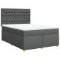 Preview: Boxspringbett mit Matratze Dunkelgrau 140x190 cm Stoff
