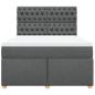 Preview: Boxspringbett mit Matratze Dunkelgrau 140x190 cm Stoff
