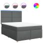 Preview: Boxspringbett mit Matratze Dunkelgrau 140x190 cm Stoff