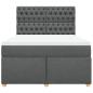 Preview: Boxspringbett mit Matratze Dunkelgrau 160x200 cm Stoff
