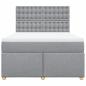 Preview: Boxspringbett mit Matratze Hellgrau 160x200 cm Stoff