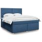Preview: ARDEBO.de - Boxspringbett mit Matratze Blau 180x200 cm Stoff