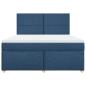 Preview: Boxspringbett mit Matratze Blau 180x200 cm Stoff