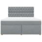 Preview: Boxspringbett mit Matratze Hellgrau 180x200 cm Stoff