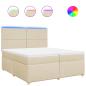 Preview: Boxspringbett mit Matratze Creme 200x200 cm Stoff