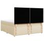 Preview: Boxspringbett mit Matratze Creme 200x200 cm Stoff