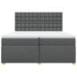 Preview: Boxspringbett mit Matratze Dunkelgrau 200x200 cm Stoff