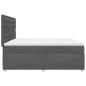 Preview: Boxspringbett mit Matratze Dunkelgrau 200x200 cm Stoff