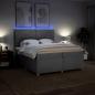 Preview: Boxspringbett mit Matratze Hellgrau 200x200 cm Stoff