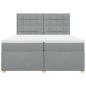 Preview: Boxspringbett mit Matratze Hellgrau 200x200 cm Stoff