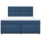 Preview: Boxspringbett mit Matratze Blau 180x200 cm Stoff