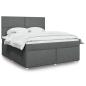 Preview: ARDEBO.de - Boxspringbett mit Matratze Dunkelgrau 180x200 cm Stoff