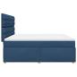 Preview: Boxspringbett mit Matratze Blau 200x200 cm Stoff