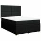 Preview: ARDEBO.de - Boxspringbett mit Matratze Schwarz 160x200 cm Stoff
