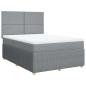 Preview: Boxspringbett mit Matratze Hellgrau 160x200 cm Stoff