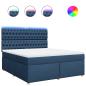 Preview: Boxspringbett mit Matratze Blau 180x200 cm Stoff