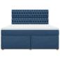 Preview: Boxspringbett mit Matratze Blau 180x200 cm Stoff