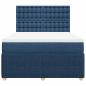 Preview: Boxspringbett mit Matratze Blau 140x200 cm Stoff