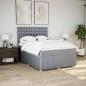 Preview: Boxspringbett mit Matratze Hellgrau 160x200 cm Stoff