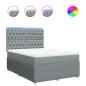Preview: ARDEBO.de - Boxspringbett mit Matratze Hellgrau 160x200 cm Stoff