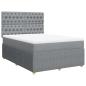 Preview: Boxspringbett mit Matratze Hellgrau 160x200 cm Stoff