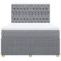 Preview: Boxspringbett mit Matratze Hellgrau 160x200 cm Stoff