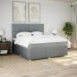Preview: ARDEBO.de - Boxspringbett mit Matratze Hellgrau 180x200 cm Stoff