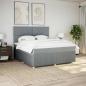 Preview: Boxspringbett mit Matratze Hellgrau 180x200 cm Stoff