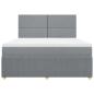 Preview: Boxspringbett mit Matratze Hellgrau 180x200 cm Stoff