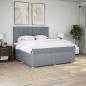 Preview: ARDEBO.de - Boxspringbett mit Matratze Hellgrau 180x200 cm Stoff