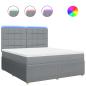 Preview: Boxspringbett mit Matratze Hellgrau 180x200 cm Stoff