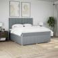 Preview: Boxspringbett mit Matratze Hellgrau 180x200 cm Stoff