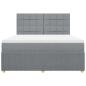 Preview: Boxspringbett mit Matratze Hellgrau 180x200 cm Stoff