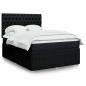 Preview: ARDEBO.de - Boxspringbett mit Matratze Schwarz 160x200 cm Stoff