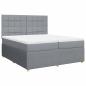 Preview: Boxspringbett mit Matratze Hellgrau 200x200 cm Stoff