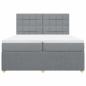 Preview: Boxspringbett mit Matratze Hellgrau 200x200 cm Stoff