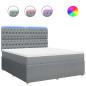 Preview: Boxspringbett mit Matratze Hellgrau 180x200 cm Stoff
