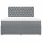 Preview: Boxspringbett mit Matratze Hellgrau 180x200 cm Stoff