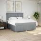 Preview: ARDEBO.de - Boxspringbett mit Matratze Hellgrau 180x200 cm Stoff