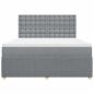Preview: Boxspringbett mit Matratze Hellgrau 180x200 cm Stoff