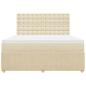 Preview: Boxspringbett mit Matratze Creme 180x200 cm Stoff