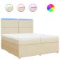 Preview: Boxspringbett mit Matratze Creme 200x200 cm Stoff