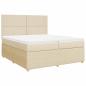 Preview: Boxspringbett mit Matratze Creme 200x200 cm Stoff