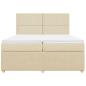 Preview: Boxspringbett mit Matratze Creme 200x200 cm Stoff