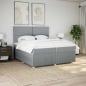 Preview: ARDEBO.de - Boxspringbett mit Matratze Hellgrau 200x200 cm Stoff