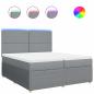 Preview: Boxspringbett mit Matratze Hellgrau 200x200 cm Stoff