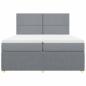 Preview: Boxspringbett mit Matratze Hellgrau 200x200 cm Stoff
