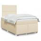 Preview: ARDEBO.de - Boxspringbett mit Matratze Creme 120x200 cm Stoff