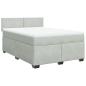 Preview: Boxspringbett mit Matratze Hellgrau 160x200 cm Samt