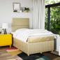 Preview: Boxspringbett mit Matratze Creme 120x200 cm Stoff